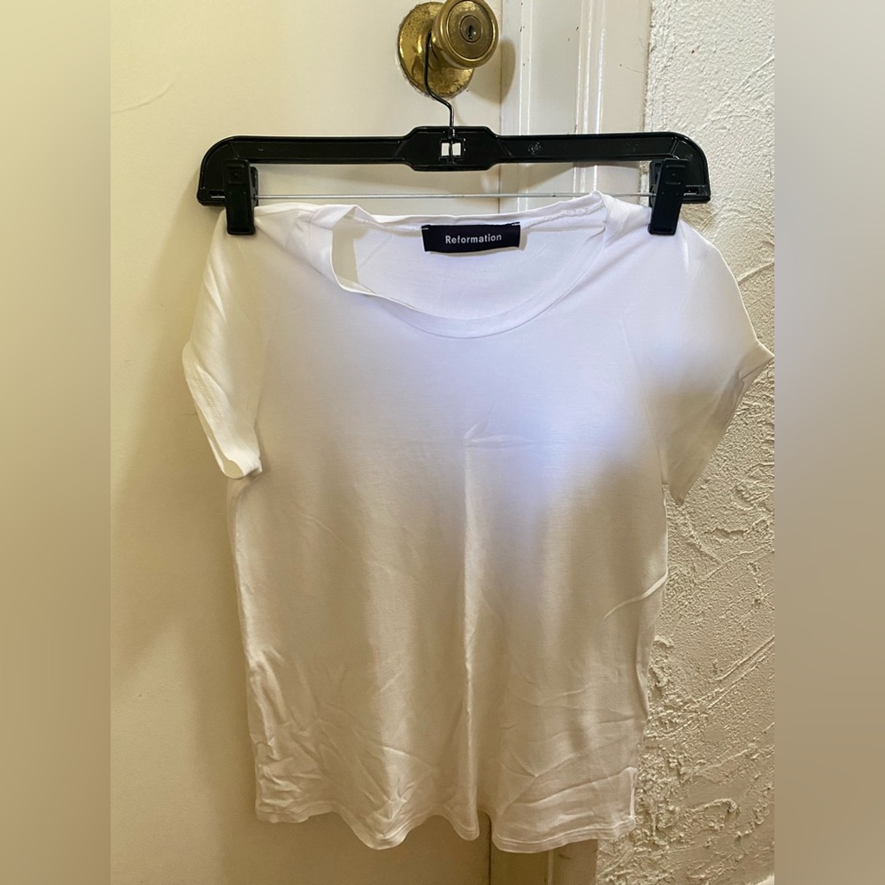 Reformation Classic White Short Sleeve Tee